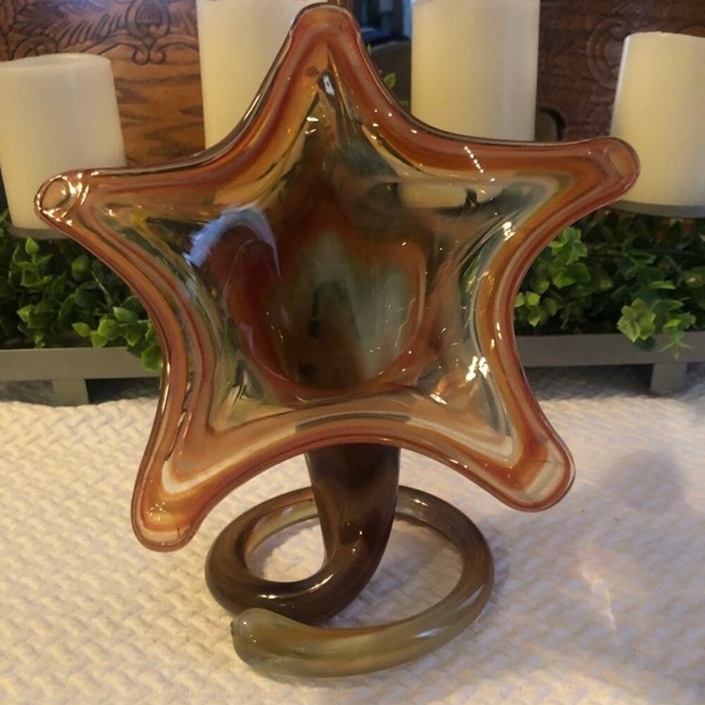 Flower/Star Murano Hand Blown Art Glass